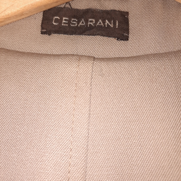 Womens vintage Cesarani houndstooth fabric Trench Coat size large - Picture 2 of 8